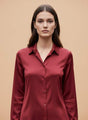 European Satin Spread Collar Shirt