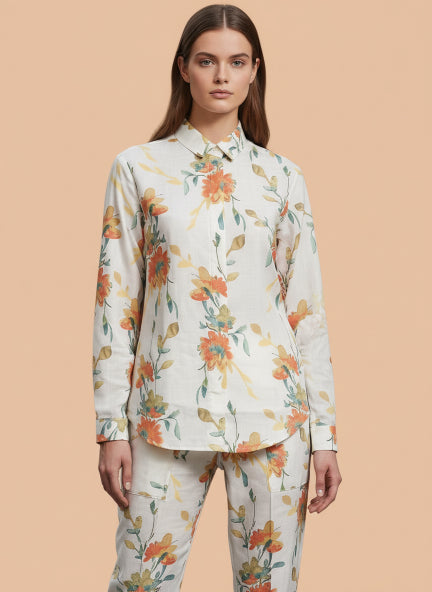 Premium Roman Satin Floral Coord Set