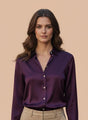 Deep Plum Regular Fit Summer Satin Shirt