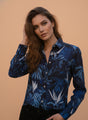 Premium Rayon Shirt With Tropical Blue Print