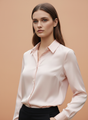 Baby Pink Regular Fit Summer Satin Shirt