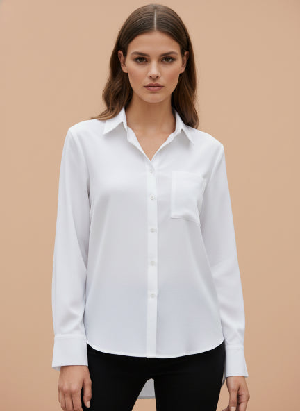 Elegant Women’s White Button-Down Shirt