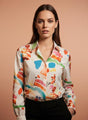 Premium Micro Multicolour Regular Length Straight Hem Digital Print Shirt