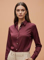 Maroon Regular Fit Summer Satin Shirt
