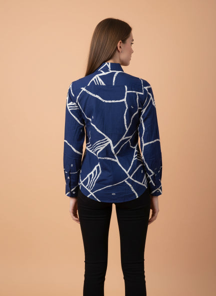 Women'S Premium Rayon Shirt With Abstract Print