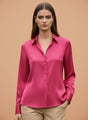 Magenta Regular Fit Summer Satin Shirt
