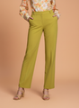 Banana Crepe Lime Green Straight Fit Flap Pocket Trouser