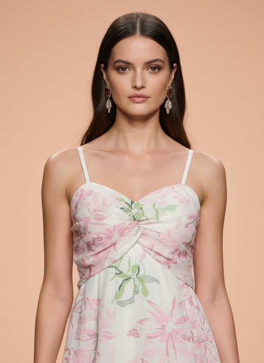 Imported Blossom Charm Floral Mini Dress for Women