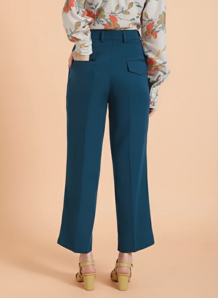 Banana Crepe French Rose Straight Fit Flap Pocket Trouser