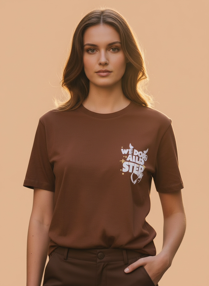 Chocolate Brown Graphic Printed Oversized T-Shirt