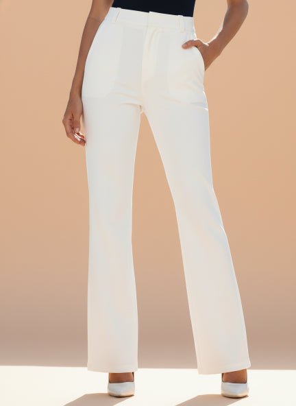 White Flared Trousers for Women