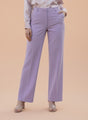 Banana Crepe Lilac Straight Fit Flap Pocket Trouser