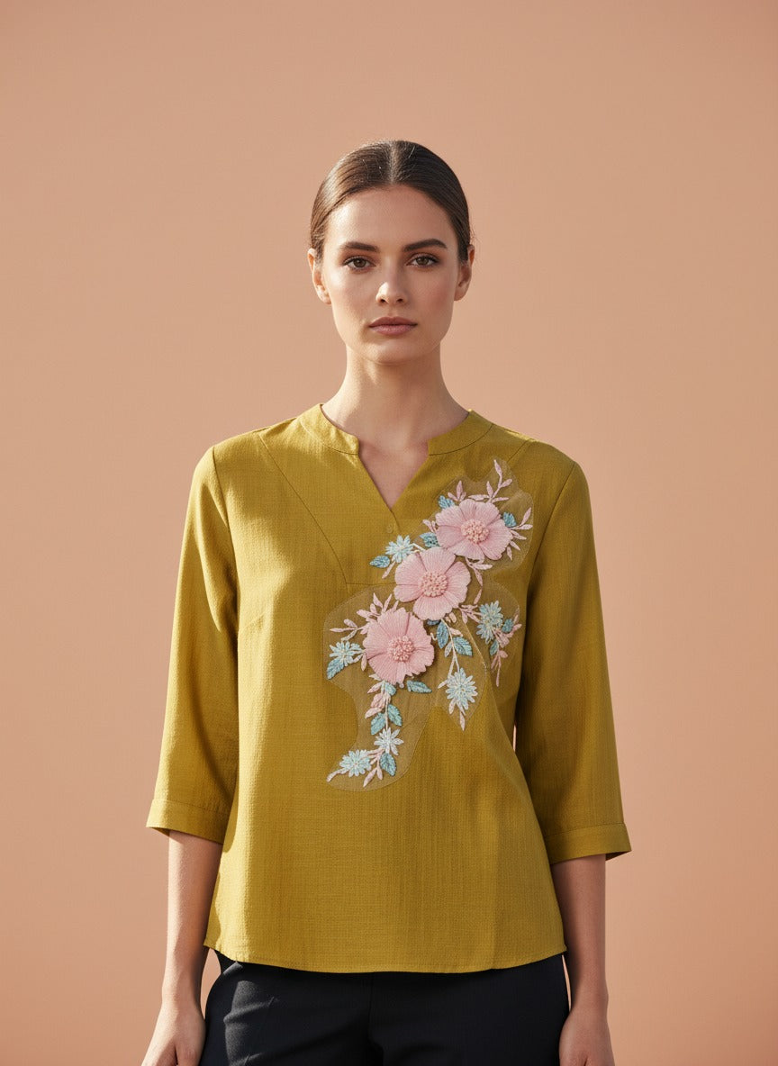 Elegant Embroidered Women's Top