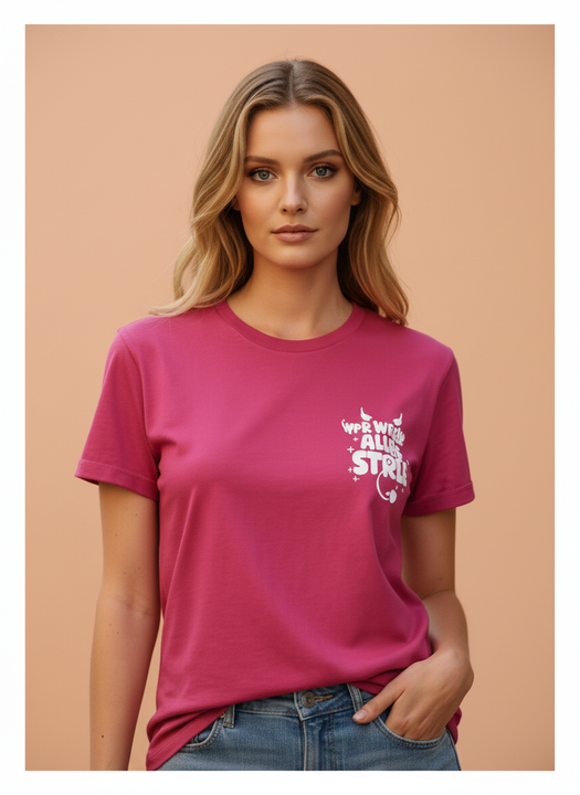 Hot Pink "We Are All Stars" Graphic Oversized T-Shirt