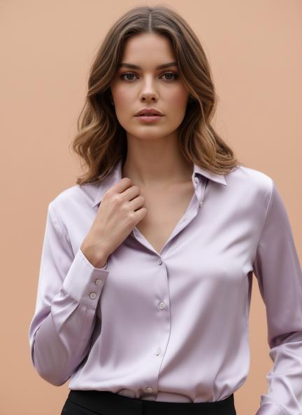 Blush Pink Regular Fit Summer Satin Shirt