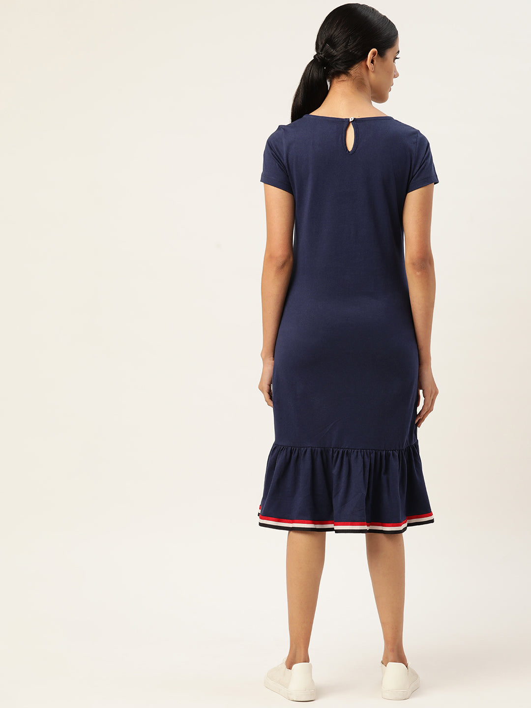 WOMENS PREMIUM COTTON HALF SLEEVE FLARED DRESSES