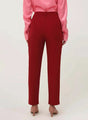 Banana Crepe Maroon Skin Fit With Multi Pleated Trouser