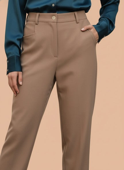 Banana Crepe Dark Beige C Pant