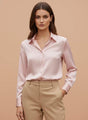 European Satin Spread Collar Shirt