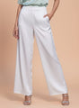 European Satin Regular Fit Flared Trouser