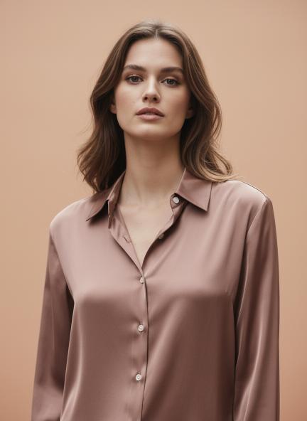 Cocoa Regular Fit Summer Satin Shirt