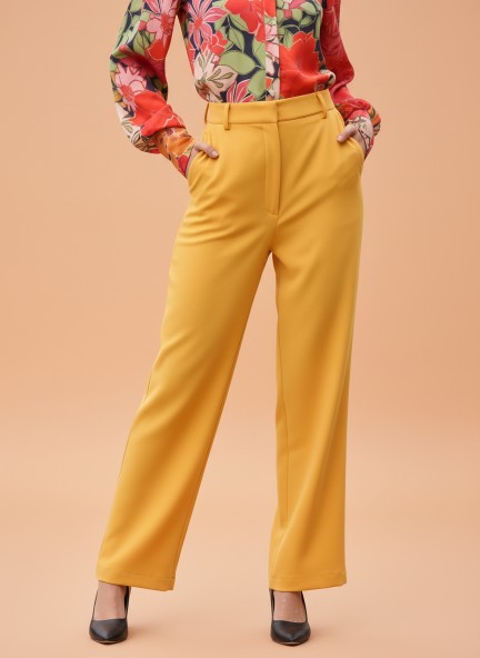 Banana Crepe Mango Straight Fit With Flap Pocket Trouser