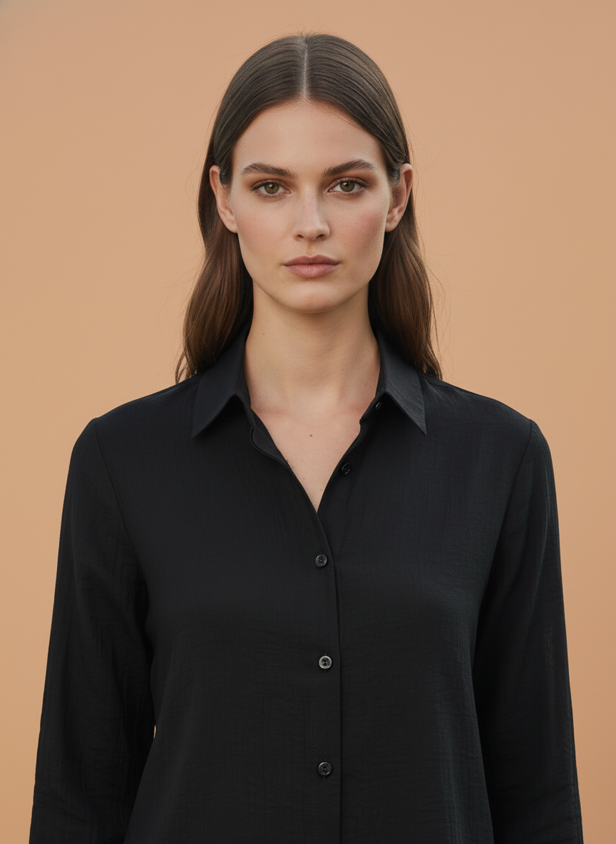 Classic Black Full Sleeve Formal Shirt for Women