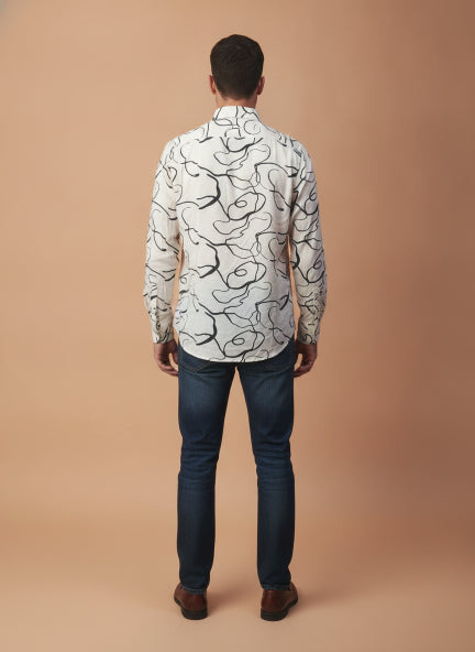 Men'S Premium Rayon Shirt With  Abstract Print