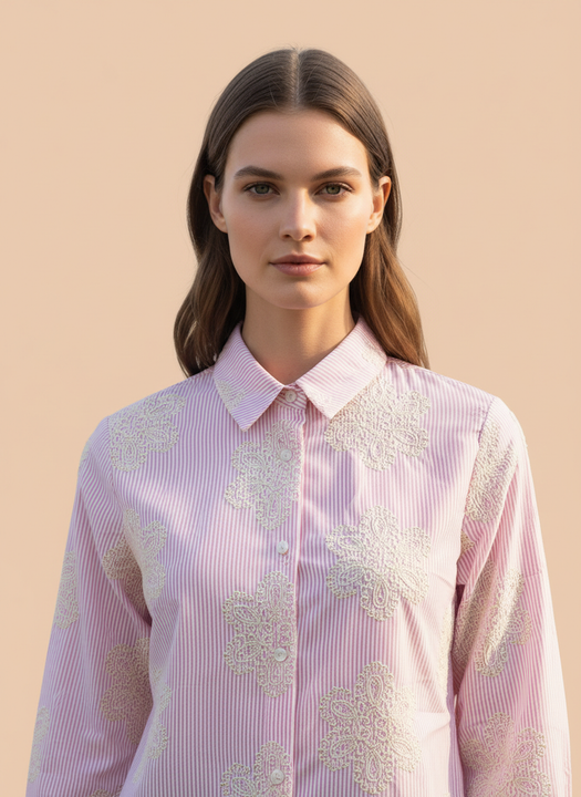 Embroidered Stripe Women’s Shirt