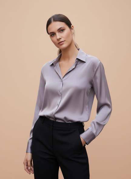 Premium Mauve Regular Fit Summer Satin Shirt