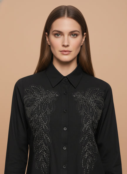 Elegant Embroidered Formal Shirt for Women
