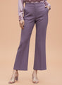WOMEN'S LUXURY BANANA CREPE FLARED TROUSER WITH SLASH POCKET