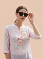 Floral Embroidered Women’s Casual Top