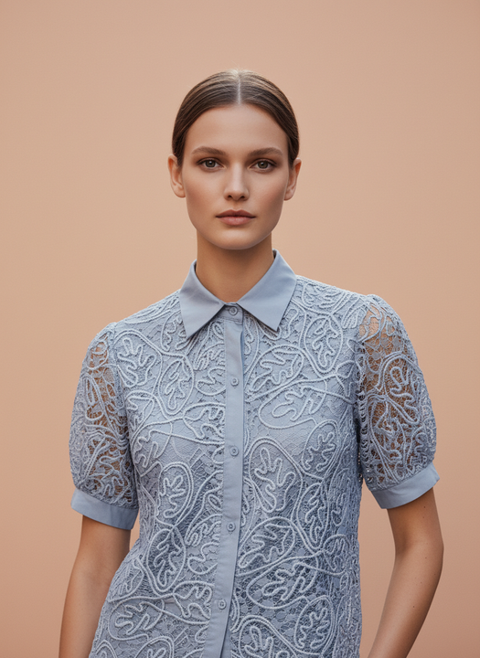 Luxury Lace Premium Textured Shirt For Womens