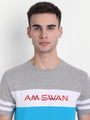 MENS COTTON RICH LYCRA GRAPHIC HALF SLEEVE CREW NECK T-SHIRTS