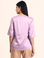 Women's Luxury Elegant Lavender European Satin Top