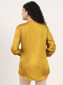 Summer Satin Mettalic Gold Front Pleated Tunic