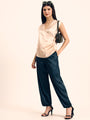 Luxury Satin Wide Leg Pants European Fabric  Emerald  Green Glam Look