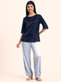 Women's Luxury Elegant Navy European Satin Top