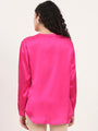 Summer Satin Magenta Front Pleated Tunic