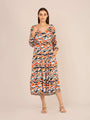 Rayon Printed A Line Full Sleeve Maxi Dress