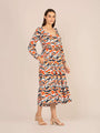 Rayon Printed A Line Full Sleeve Maxi Dress