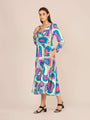 Rayon Printed A Line Full Sleeve Maxi Dress