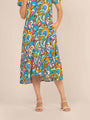 Rayon Printed Puff Sleeve A Line Front Button Maxi Dress