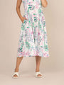 Rayon Printed Fit & Flare V Neck Shoulder Strap Maxi Dress