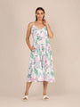 Rayon Printed Fit & Flare V Neck Shoulder Strap Maxi Dress