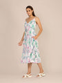 Rayon Printed Fit & Flare V Neck Shoulder Strap Maxi Dress