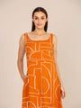 Rayon Printed Sleeveless Fit & Flare Maxi Dress