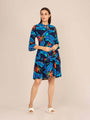 Rayon Printed Fit & Flare V Neck String Midi Dress