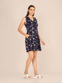 Rayon Printed Fit & Flare A Line Midi Dress